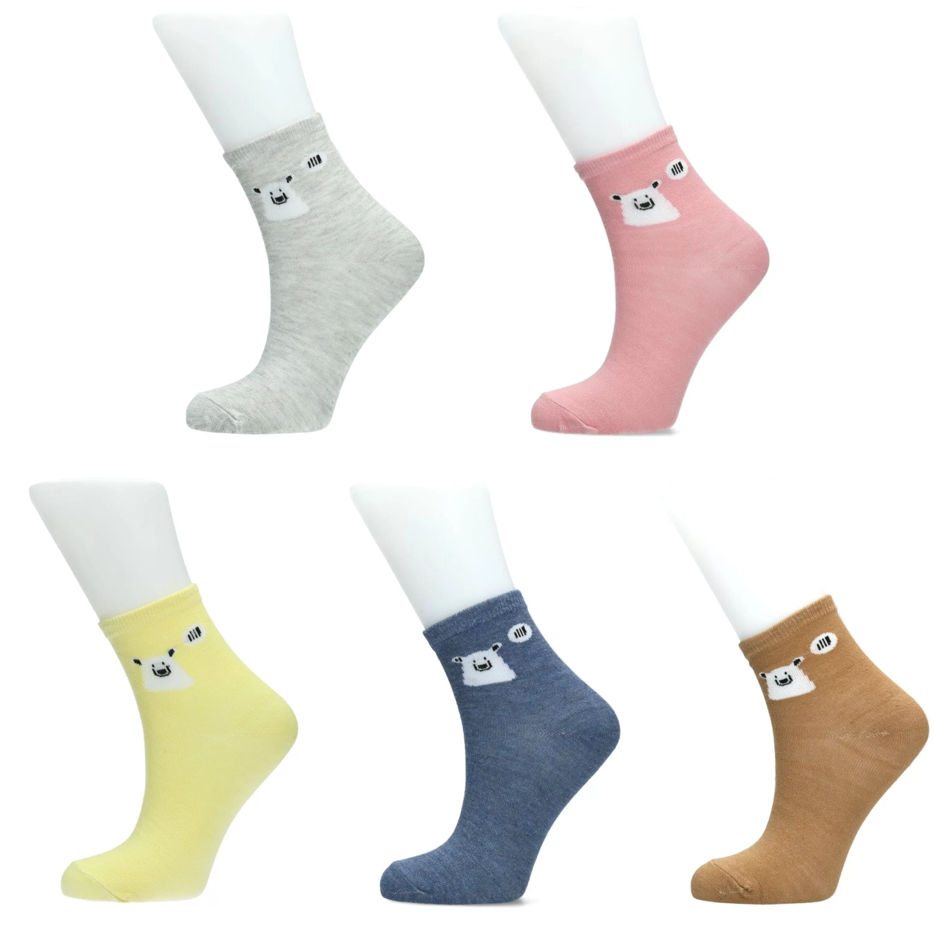 Fashion Laura Vita Chaussettes en lot de 5 paires Ourson