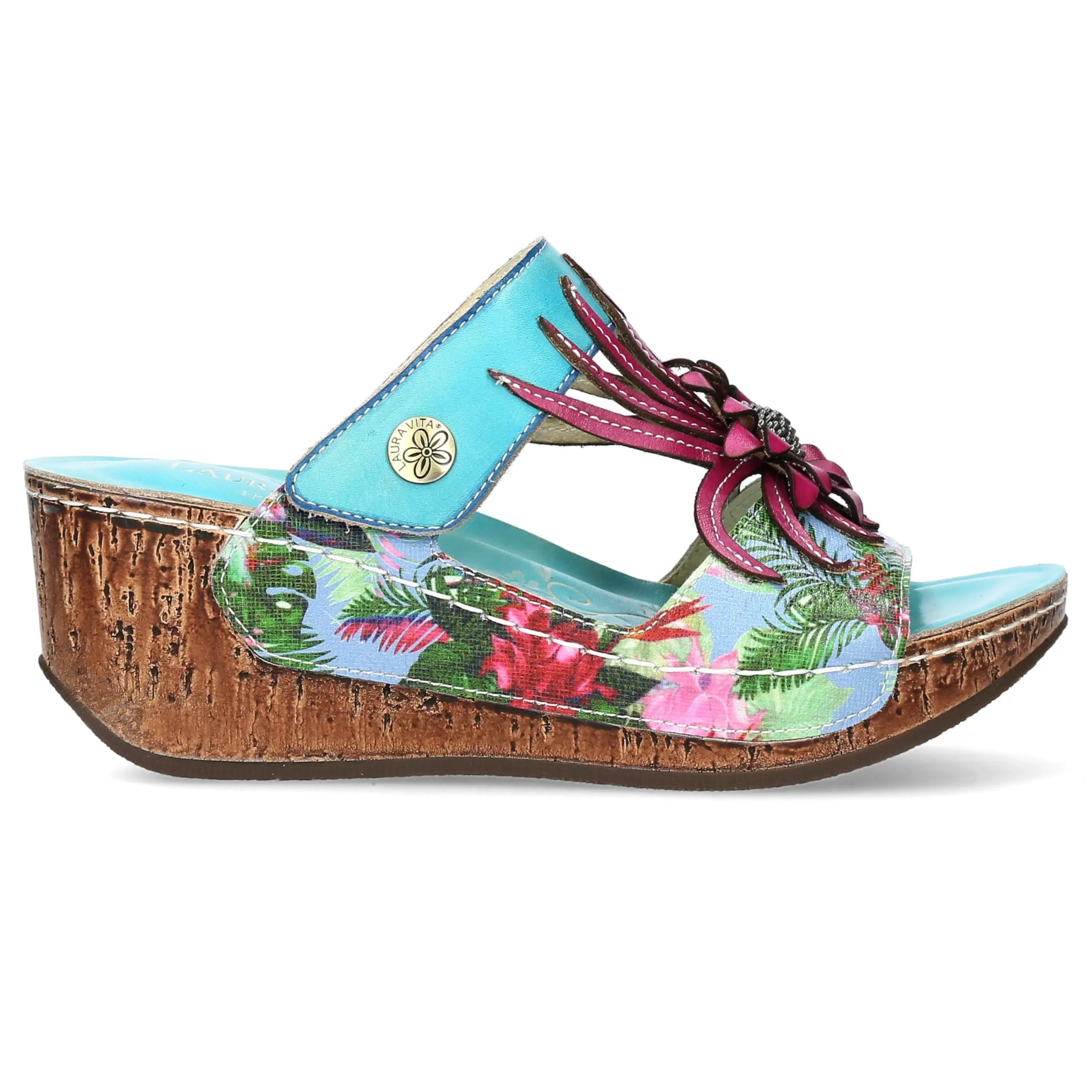 Clearance Laura Vita Mules - DINO 09 Turquoise