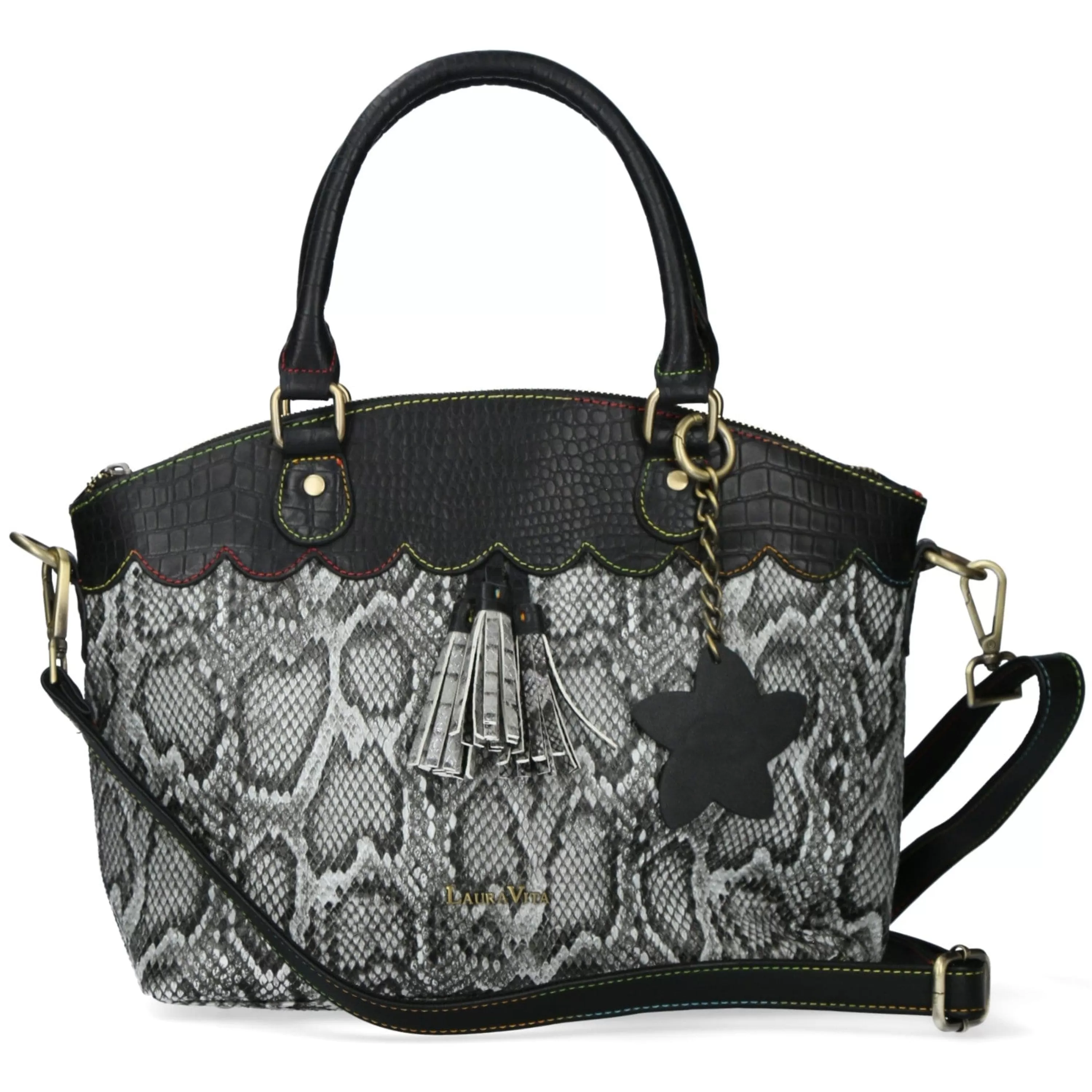 Clearance Laura Vita Sac à main Cuir 4736C Gris